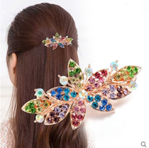 Ruyi Korean hair accessories headdress colorful rhinestone hairpin small top clip edge clip spring clip hairclip ponytail clip