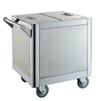 Stainless steel flour truck thickened hand push food truck Flour box Commercial food truck Food box square bucket storage vehicle