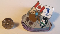 2010 Vancouver Winter Games Badge Mascot QUATCHI and MIGA Badge B