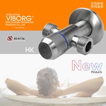 Hong Kong Yubao solid 304 stainless steel triangle valve one in two out eight-character valve three-way water stop valve A17SL