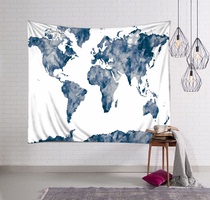 Foreign trade export blue map hanging cloth wall decorative blanket tapestry wall tablecloth bedroom background cloth GT165