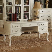 European solid wood desk white antique pastoral style furniture writing desk luxury computer desk desk desk