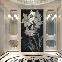 Meritocratic lily ice jade porcelain jade mosaic Jade Mosaic-cut Mosaic Collared background wall Mirror Living Room Genguan Tile Decoration