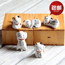  Japanese cute chopstick holder Creative household cat shape ceramic tableware Chopstick holder Chopstick holder Chopstick holder Pen holder gift