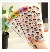 Hot Sale Korean Childhood Transparent Cute Decorative Stickers DIY Album Diary Stickers 6 pieces