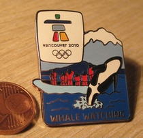 2010 Vancouver Winter Games Badge Canada Scenic Badge Whale Water Badge
