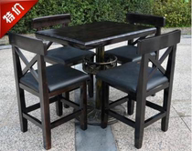 Factory spot outdoor solid wood furniture balcony casual coffee courtyard restaurant iron bar table and chair