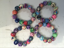 Hot sale National style jewelry high quality pure handmade colorful soft clay beads bracelet womens soft pottery bracelet