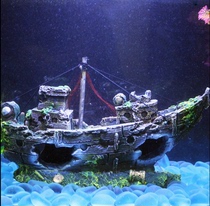Pirate boat aquarium landscaping fish tank landscaping decoration boat shelter boat hollow resin ship shipwreck