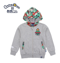 Qi Qi frog Tide brand spring and autumn male and female children cotton cardigan sweetheart duck childrens coat coat parent-child 8686