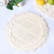 European table mat Coasters Vase mat Plate mat Bowl mat Home fabric Western insulation mat Placemat Wine red beige white