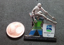 2010 Vancouver Winter Olympics badge Silver gray 3D series sports Paralympic badge
