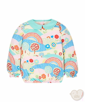 (Spot clearance) UK buy back Little Bird girl female treasure long sleeve round neck Rainbow floral shirt