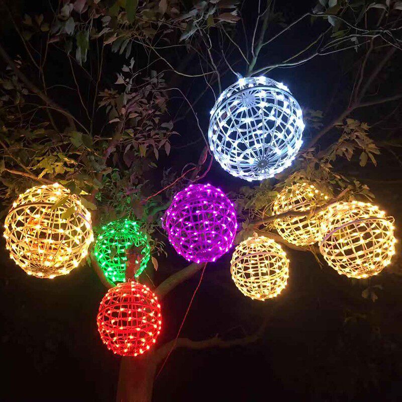 Lantern modeling lamp outdoor gypsophila hanging lamp outdoor waterproof star lamp rattan ball lamp tree lamp star Christmas decoration