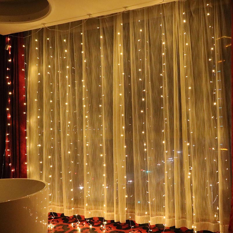 LED Small color lights full of stars hanging curtain room balcony bedroom room decoration lights string