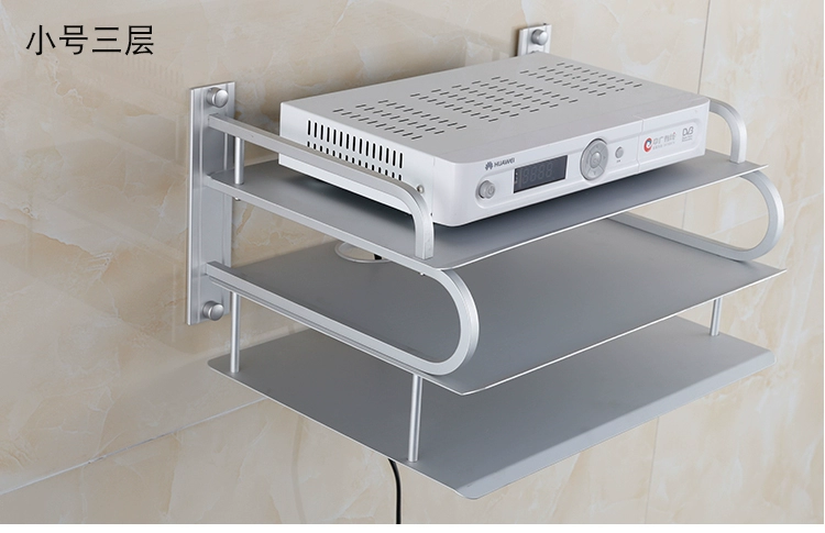 Không gian đơn và đôi ba tầng bằng nhôm kỹ thuật số TV set-top box kệ treo tường phòng khách kệ bộ định tuyến punch punch - Kệ kệ gỗ