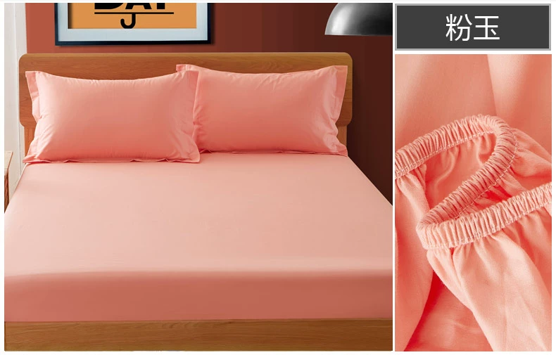 Được trang bị nâng cao mảnh duy nhất vững chắc của khăn trải giường cotton bông 1,5 1.8m Simmons giường bảo vệ nắp che bụi - Trang bị Covers 	ga giường bo chun