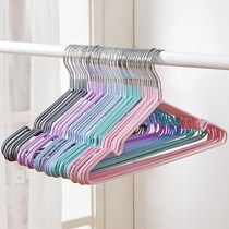 Thickened nano-dip plastic non-slip clothes hanger stainless steel groove drying pants rack dry and wet non-marking clothes hanging clothes