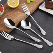 Usiju stainless steel long handle fork spoon household kitchen soup spoon children spoon Fork Hot Pot spoon