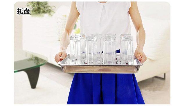 Hình chữ nhật dày inox khay nướng tấm bếp tấm hai lớp thoát nước đĩa món ăn đĩa dao kéo khay bộ chén đĩa cao cấp