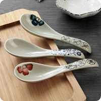 思 Phong cách Nhật Bản và thìa gốm bằng thìa thìa cơm cho trẻ em Bộ đồ ăn nhà bếp khuấy thìa thìa nhỏ đĩa giấy