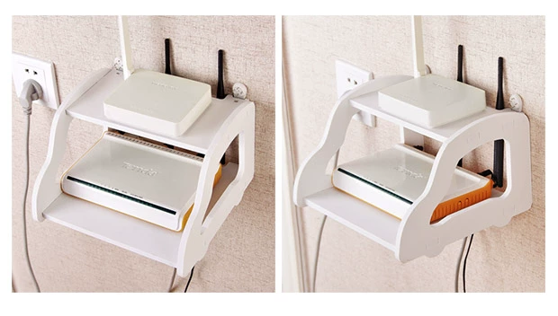 Yousiju rỗng hai tầng lưu trữ bộ định tuyến giá phòng khách TV set-top box rack punch-wall rack - TV