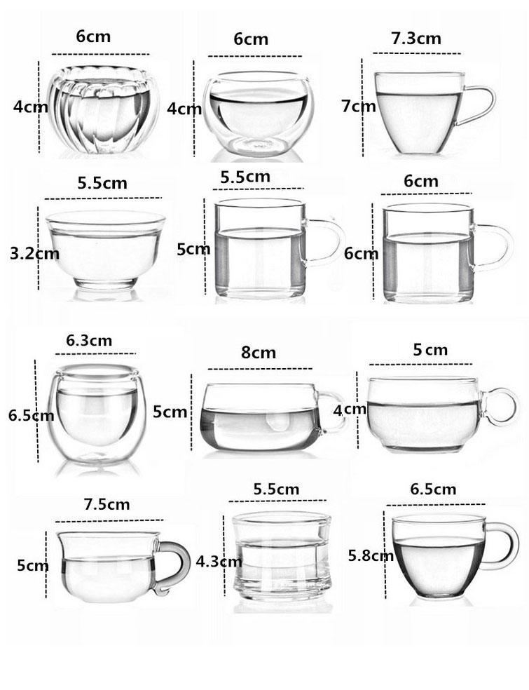 Ly thủy tinh chịu nhiệt 茗 cốc nhỏ tách trà Kung Fu tách đôi cốc với tách trà hoa dày 10 - Trà sứ ấm giữ nhiệt pha trà