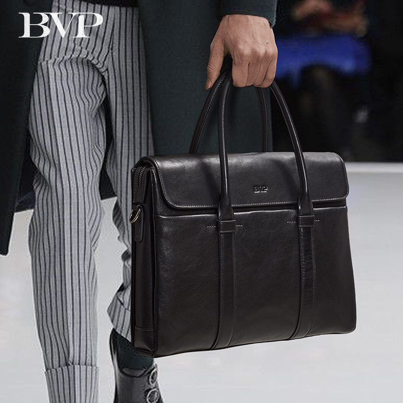 Chinese Valentine's Day Gift Bvp Men's Briefcase Genuine Leather Brand High-End Computer Bag Large Capacity New Business Handbag