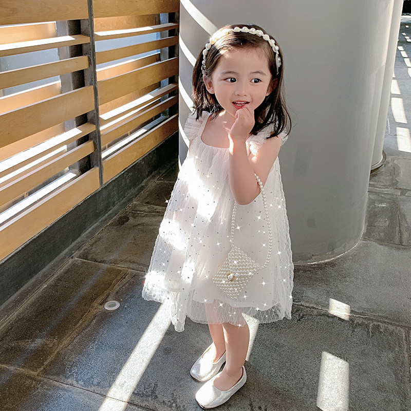 Yang Mejia Children's Clothing 2022 Summer Dress New Girl Super-Foreign Bright Sheet Online Dress Little Girl Princess Dress