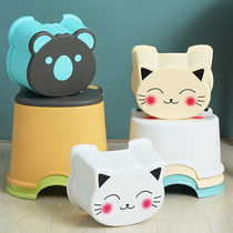 Cartoon stool thickened plastic bench cute home stool bathroom stool baby children creative chair shoe stool