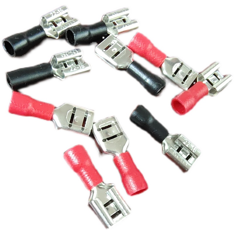 With sheath 6 3 plug spring cold pressing female head insulation terminal copper connector plug-in FDD1 25-250
