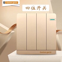Melan Champagne Gold 86 Type 4 - open 4 - position four - position switch panel household four - dimensional switch socket dark