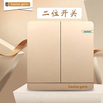 Meilan Rilan 86 champagne gold two open single control switch panel double single control wall switch power panel