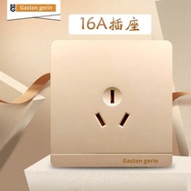 Melan Zhelang 86 Champagne Gold Wall Heater Socket High Power Air Conditioning 16A Three - Hole Socket Panel