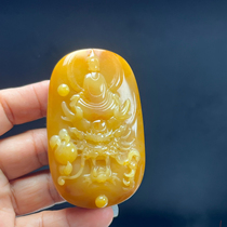Ruihuang Cui Natural Jade Yunnan Huanglong Jade Fine Jewelry Belt Original Skin Phaseless Guanyin Pendant Enlightenment Jade Pendant