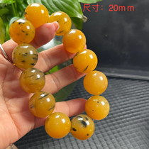 Ruihuang Cui Natural Jade Yunnan Huanglong Jade Grass Flower Buddha Beads 20mm Bracelet Bracelet Gift Mens Style