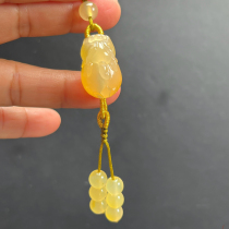 Ruihuang Cui Natural Jade Yunnan Huanglong Jade Fine Jewelry Pixiu Keychain Mobile Phone Hanging Accessories