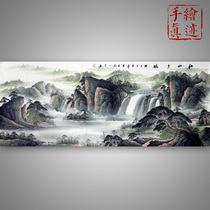Jiangshan Rujiao Chinese painting Landscape painting Feng Shui patron Ink painting Living room hanging painting Lucky hand-painted authentic office decoration