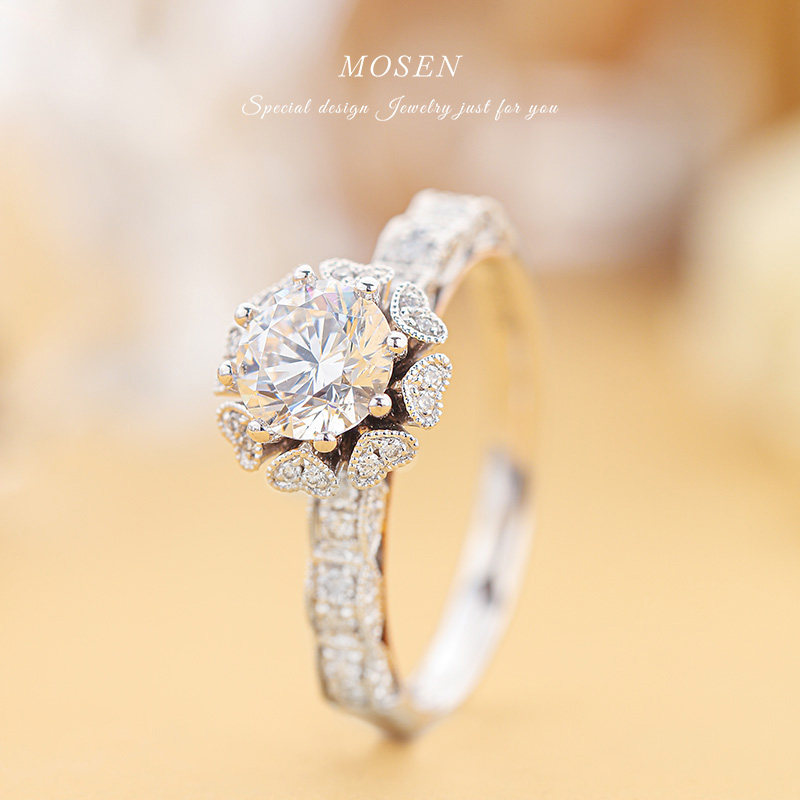 Weekend Mori Mosen Jewelry Themed Series Diamond Ring Withdrawal 18K gold inlaid diamond ring light extravagant custom empty care