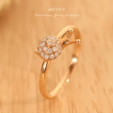 末森 Ювелирное украшение, обручальное кольцо, инкрустация камня, золото 750 пробы, легкий роскошный стиль, делается под заказ