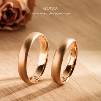 Mosen Mosen jewelry frosted diamond ring against ring 18K gold inlaid diamond ring men and women couples jewelry customization