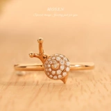 末森 Ювелирное украшение, обручальное кольцо, инкрустация камня, золото 750 пробы, легкий роскошный стиль, делается под заказ