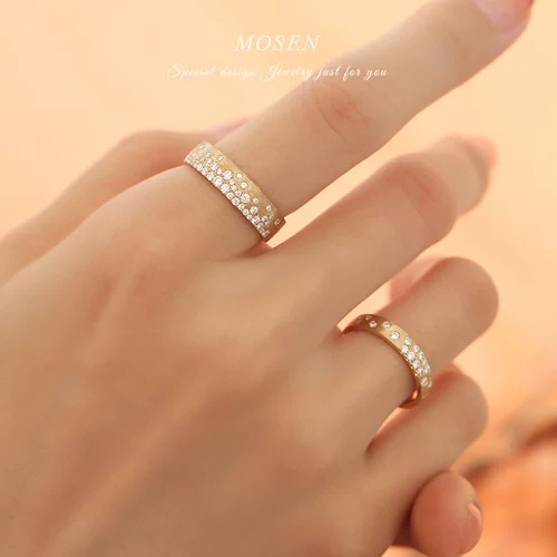 末森 Ювелирное украшение, инкрустация камня, кольцо подходит для мужчин и женщин для влюбленных, золото 750 пробы, легкий роскошный стиль, делается под заказ