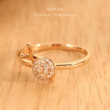 末森 Ювелирное украшение, обручальное кольцо, инкрустация камня, золото 750 пробы, легкий роскошный стиль, делается под заказ