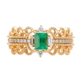 末森 Ювелирное украшение, кольцо, инкрустация камня, золото 750 пробы, материал, легкий роскошный стиль, делается под заказ