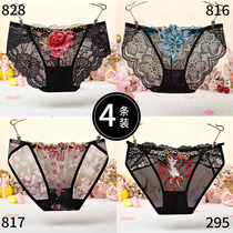 Underpants Lady New Lace Black Ensemble Low Waist Fat MM Big Code Thin sexy teenage girl Fire Hot Ice Scarless Shorts