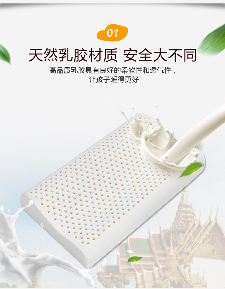 Phim hoạt hình trẻ em gối cao su 30x50x7 / 9cm Gối cao su Thái Lan 27x44x6 / 6cm Gối nhớ bé - Gối trường hợp gối lock&lock