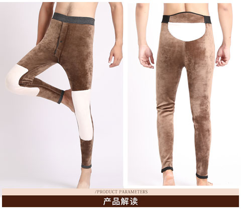 Quần nhung Bắc Cực ấm áp cho nam kích thước lớn eo cao đến đầu gối quần Quần trung niên dày cotton quần bố lỏng đôi quần áo giữ nhiệt nữ