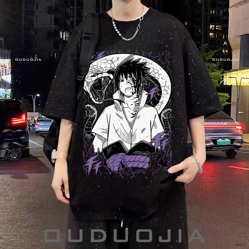 Short-Sleeved T-Shirt for Boys 2025 New Trendy Brand Fashion Starry Sky Summer Loose Cartoon Anime Student T-Shirt