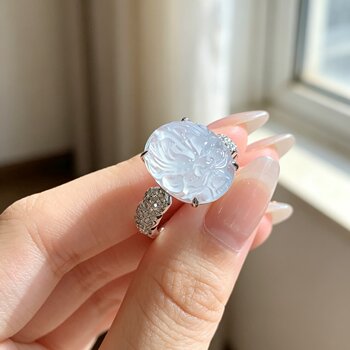 Palm a-quality high-ice jade domineering dragon head ring